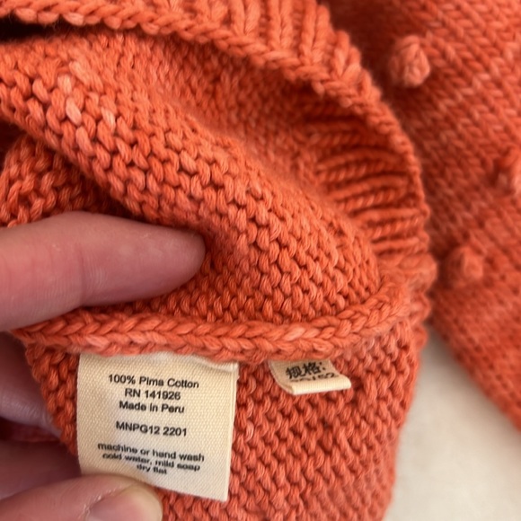 NWOT Misha and Puff Cotton Popcorn Sweater, Melon, 3-4T - Picture 3 of 5